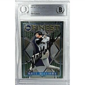 Matt Williams Signed 1995 Topps Finest Baseball Card SF Giants Beckett Autograph
